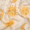 1 Yard Cotton and Viscose Striped Seersucker Fabric Cream Suns and Moons